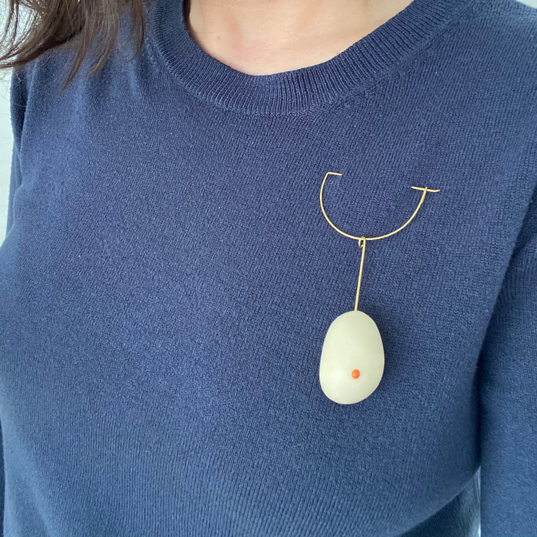 Tagua Brooch